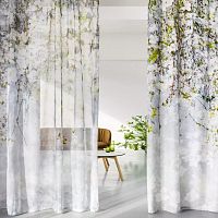 Acoustic fabric FLORENTINA for curtainfloral patternFR polyester