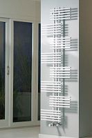 Hot water towel radiator PARALLEL RAILcontemporarychromewhite