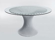 Contemporary table CALLA STEELsteelsteel baseround