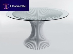 Contemporary table CALLA STEELsteelsteel baseround
