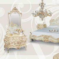 Baroque style dressing table lacquered wood