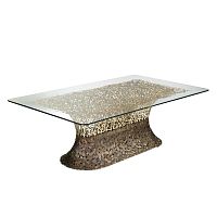 Original design table GOLDENART : 599glassmetalmetal base