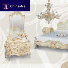 Baroque style dressing table lacquered wood