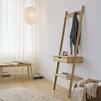 Contemporary entryway cabinet Noble wall-mountedbamboowith drawer