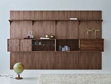 Contemporary living room wall unit SYSTEM CADO®oakwalnut