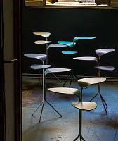 Organic design side table Morning Glorypowder-coated steelsheet steelsteel base