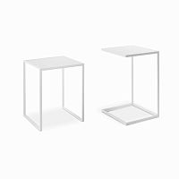 Contemporary side table minimizewoodenleatherstone