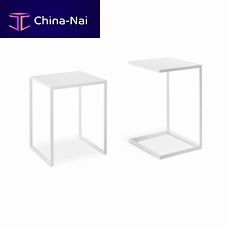Contemporary side table minimizewoodenleatherstone