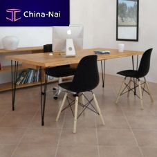 Contemporary desk BOREALsolid woodironcanvas