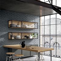 Wall-mounted shelf ETICAcontemporarywoodenfor kitchens