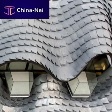 Zinc roofing elZinc Astur®pitchedroundedzinc-titanium