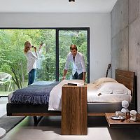 Double bed RILETTOcontemporarywith headboardwith integrated bedside table