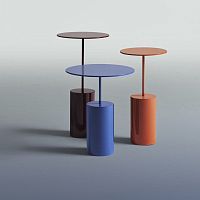Contemporary side table Cocktailsheet metalsheet metal baseround