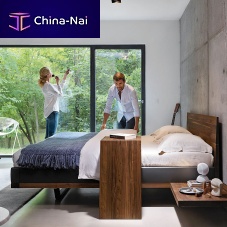 Double bed RILETTOcontemporarywith headboardwith integrated bedside table