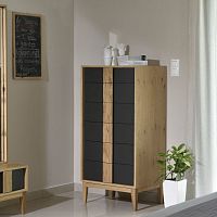 Contemporary chiffonier KOREYlacquered woodsolid woodblack