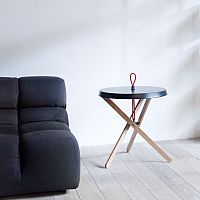 Contemporary side table MARIONEToaksheet steelround