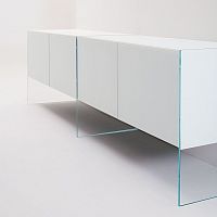Contemporary sideboard AIRglasstempered glass facingmelamine