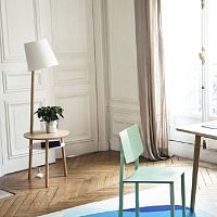 Contemporary side table JOSETTEbeechmetalbeech base