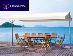 Free-standing awning BUTTERFLYmanualwhiteacrylic