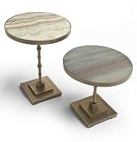 Classic pedestal table MARMORA 6665/A - 6665/Bstonemetal baseround
