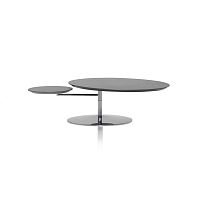 Contemporary coffee table CIRCUSlacquered MDFchromed metalround