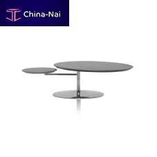 Contemporary coffee table CIRCUSlacquered MDFchromed metalround