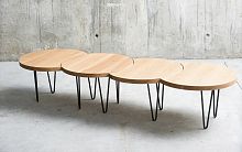 Contemporary coffee table ORUGA metaloakbeech
