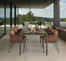 Contemporary dining table NUDEstainless steelHPLporcelain
