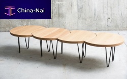 Contemporary coffee table ORUGA metaloakbeech