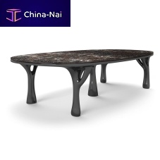 Organic design table BLACK BAOBAwoodenmarblegranite