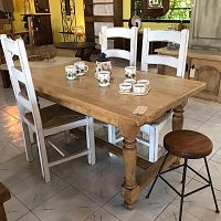 Rustic style dining table T-55oakoak baserectangular