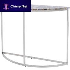 Contemporary side table AGATEpolished stainless steelmarblepolished stainless steel base