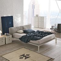 Double bed Joincontemporaryupholsteredwith upholstered headboard