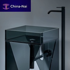Floor-standing washbasin DICROICOglasswithout holewithout overflow