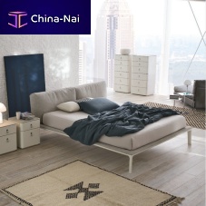Double bed Joincontemporaryupholsteredwith upholstered headboard