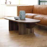 Contemporary coffee table Keel oakoak baseoval
