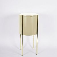 Contemporary side table EMBORE oakmetal baseround