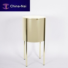 Contemporary side table EMBORE oakmetal baseround