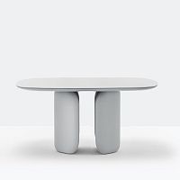Contemporary table ELINOR ELN150x150laminateleatherlacquered MDF base