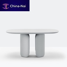Contemporary table ELINOR ELN150x150laminateleatherlacquered MDF base