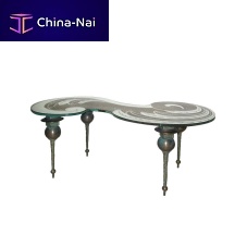 Original design sideboard table Costantino Sandwichetteglassfabricbronze base