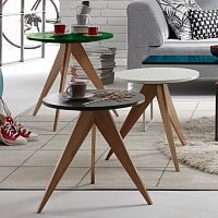 Contemporary side table CT 71walnutlacquered woodnatural oak
