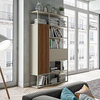 Contemporary shelf VISIONwoodenlacquered metalliving room