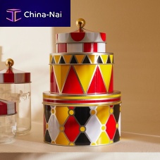 Stainless steel storage box CIRCUSwith lid