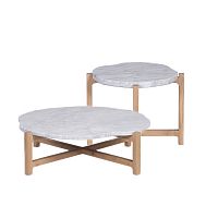 Contemporary coffee table STONEBARK (L)marbleoakround