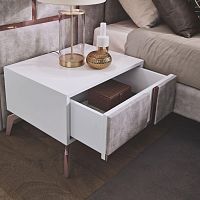 Contemporary bedside table JAZZMDFstainless steelfabric