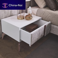 Contemporary bedside table JAZZMDFstainless steelfabric
