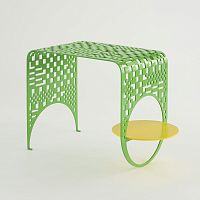 Contemporary side table THINsteelsteel baserectangular