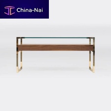 Bauhaus design sideboard table ORSON T53Loakwalnutglass