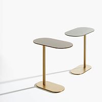 Contemporary side table CORVETTOmatte lacquered woodglassmetal